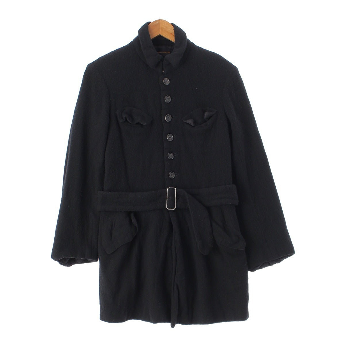 COMME des GARCONS 94AW Felted wool Nylon Belted coat Jacket outerwear GJ-04004M black M