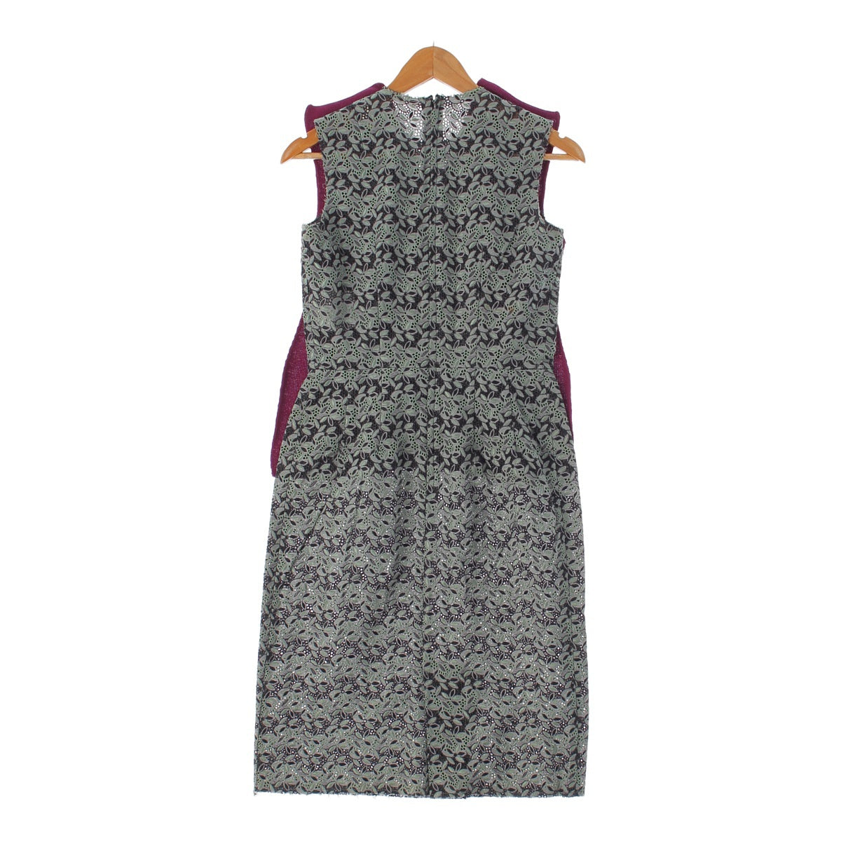 COMME des GARCONS 99Stainless Steel cotton V-neck docking one piece dress GO-10053S purple S