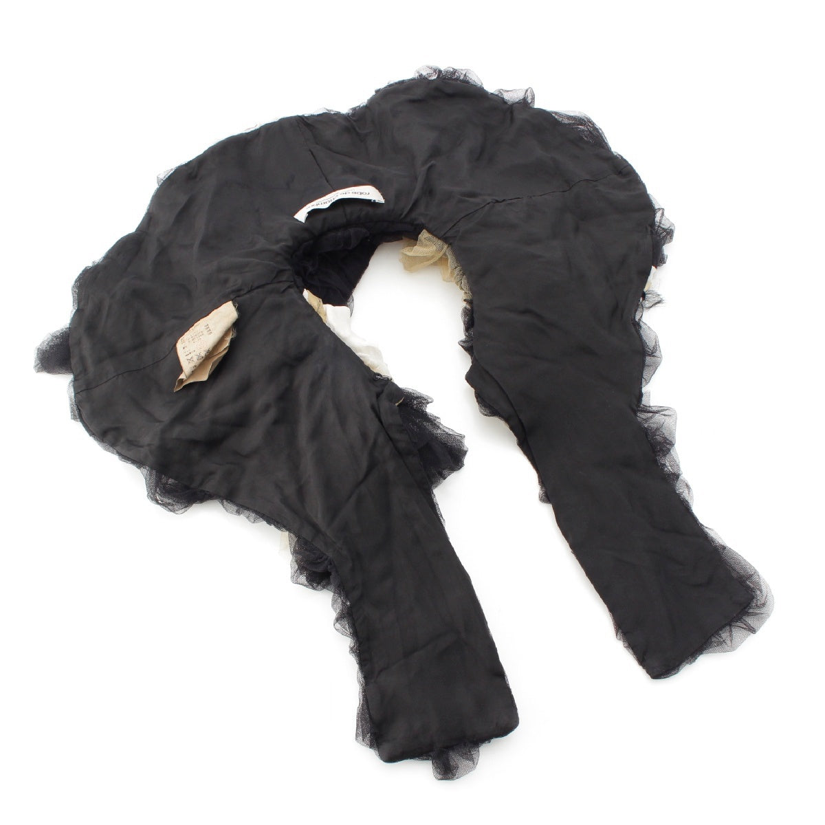 robe de chambre COMME des GARCONS 04AW Nylon Tulle Gathered Design shawl Stall RN-V001 black