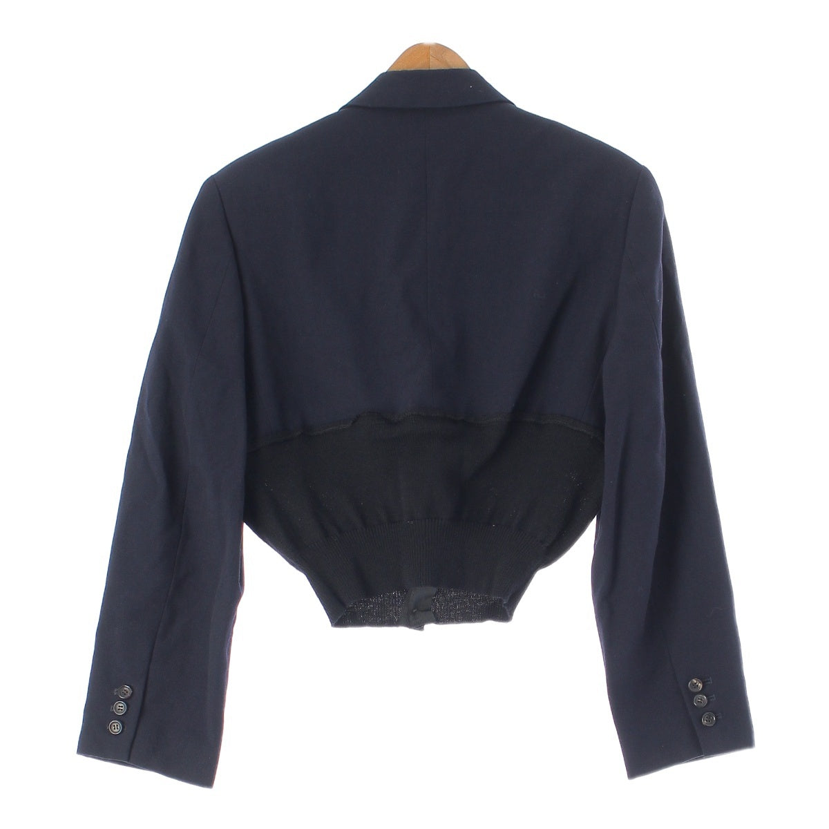 COMME des GARCONS 93AW wool Mixed material docking shorts tailored jacket outer Navy S