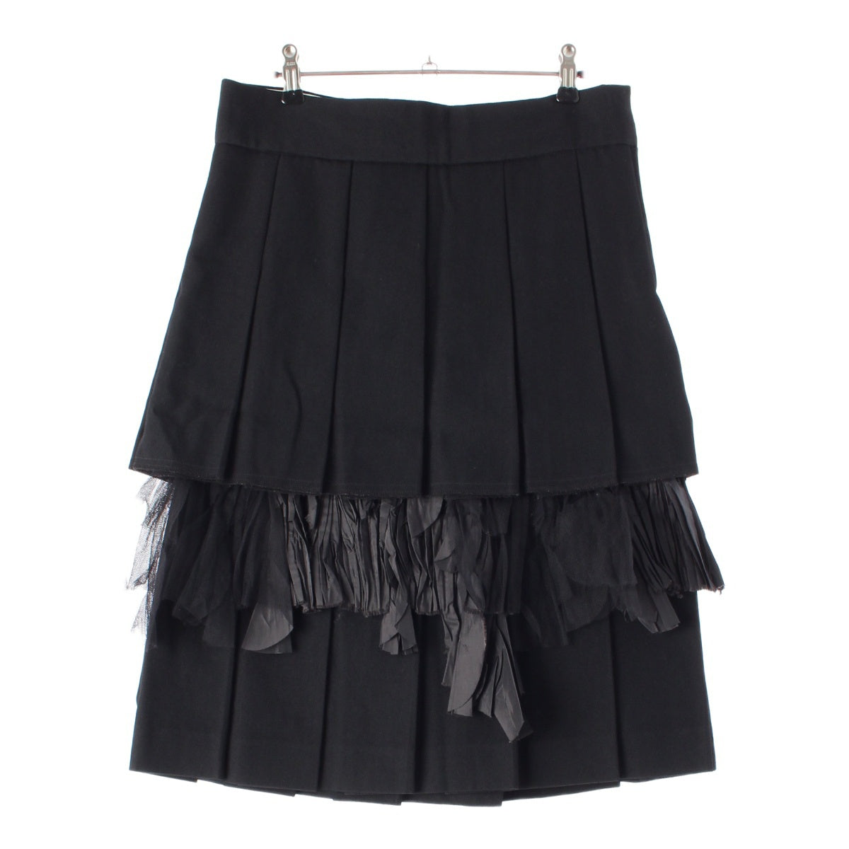 COMME des GARCONS 04AW wool Docking Design Pleated skirt black S