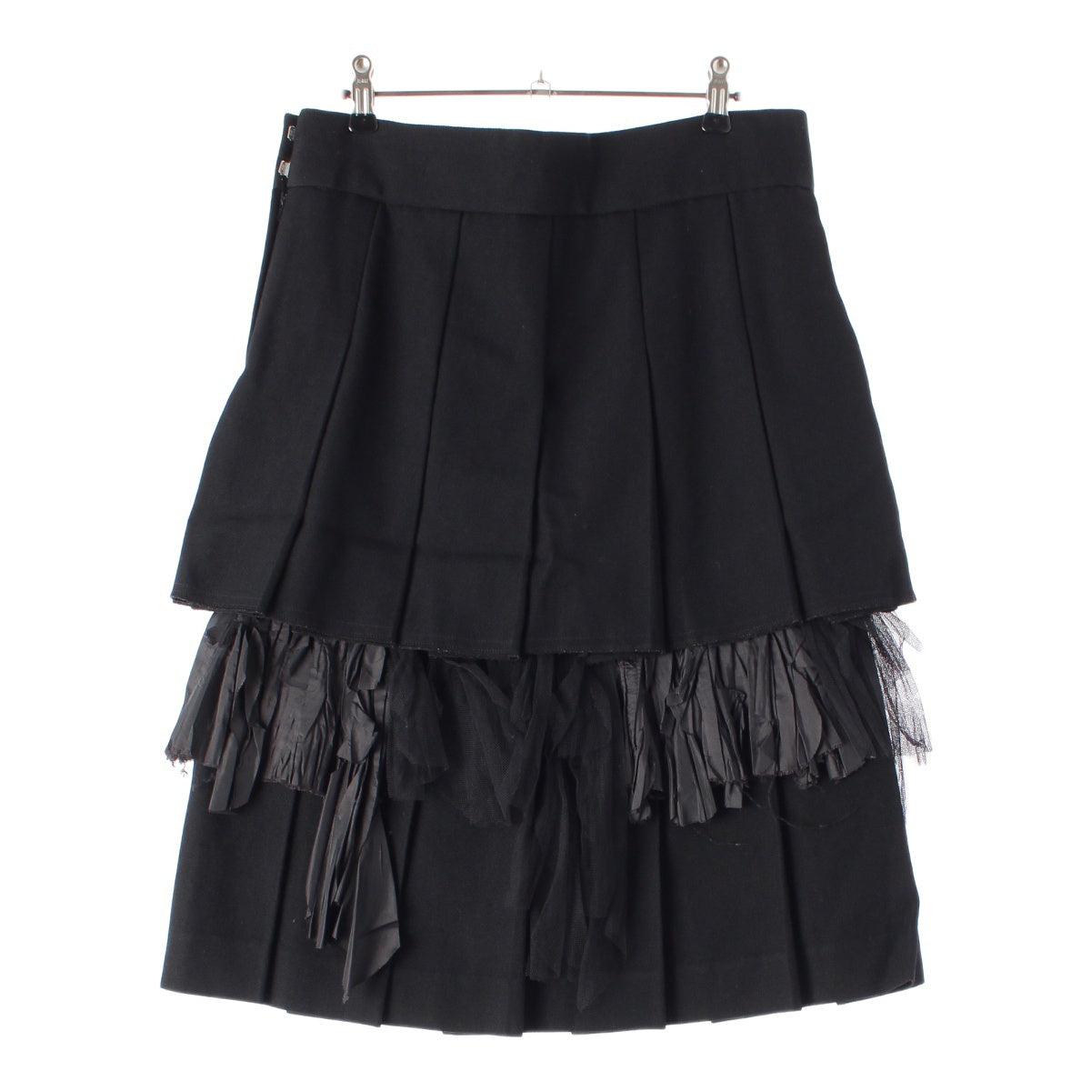 COMME des GARCONS 04AW wool Docking Design Pleated skirt black S