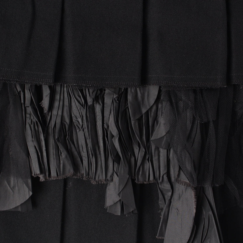 COMME des GARCONS 04AW wool Docking Design Pleated skirt black S