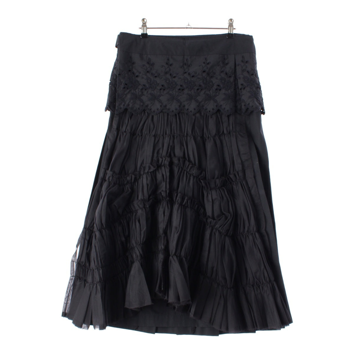 COMME des GARCONS 01W cotton Lace docking frill belt skirt black S