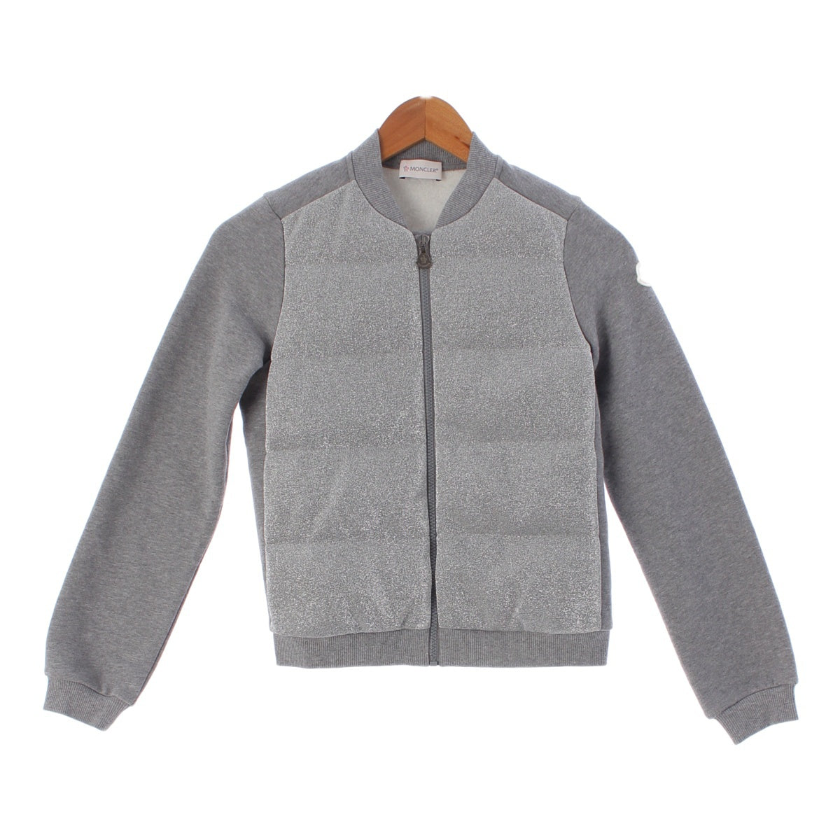 MONCLER 19 years cotton Zip-up down jacket Blouson Cardigan tops Gray Silver