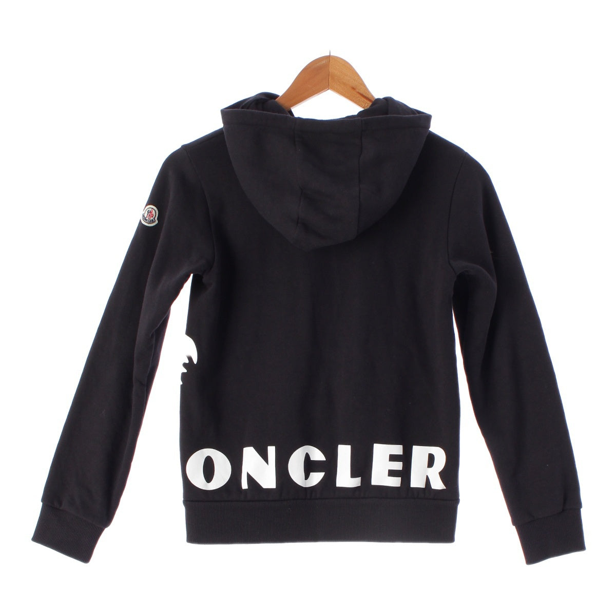 MONCLER 19 years cotton Zip-up back logo print hood Parker Hoodie Tops black