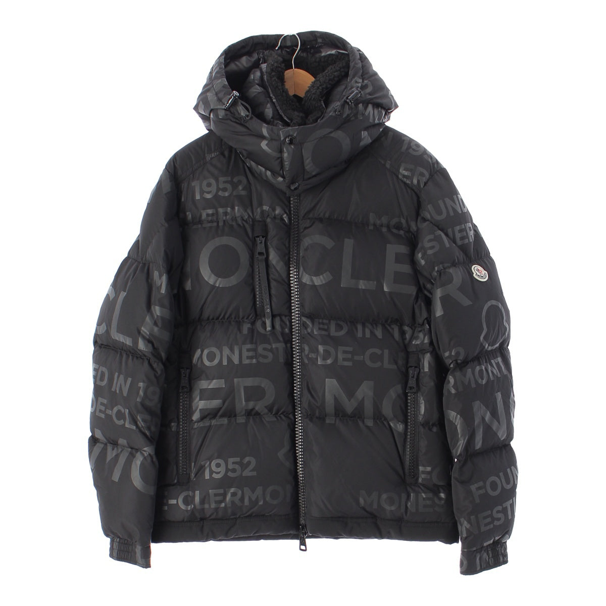 MONCLER 22 years TARENTAISE ナイロン ウール Logo print hood boa 2way Down jacket outer black 3