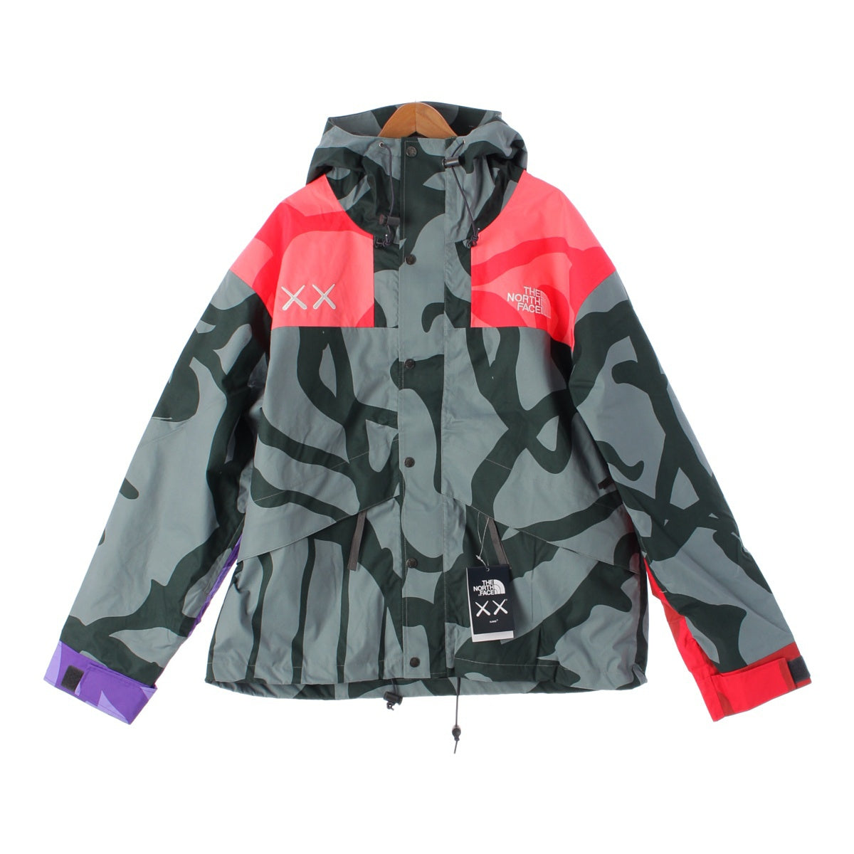 THE NORTH FACE × KAWS Cowes Retro 1986 shell All-over logo hood Mountain parka Blouson jacket green XL