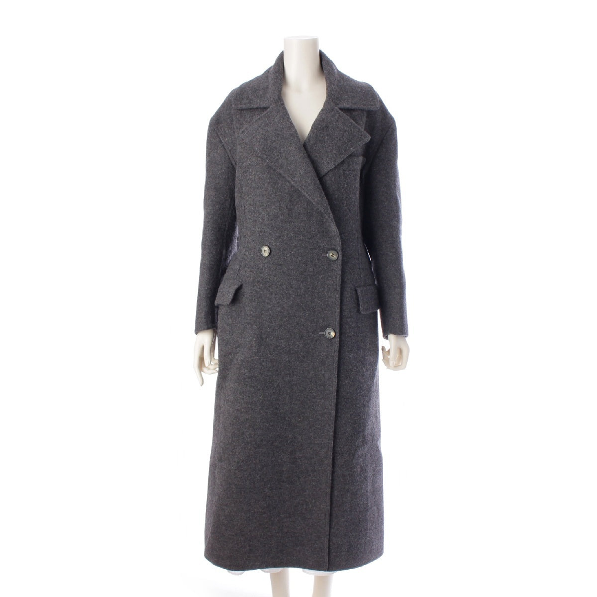 CELINE Phoebe period wool Double Long coat outer 2 8X08 4904 gray 34