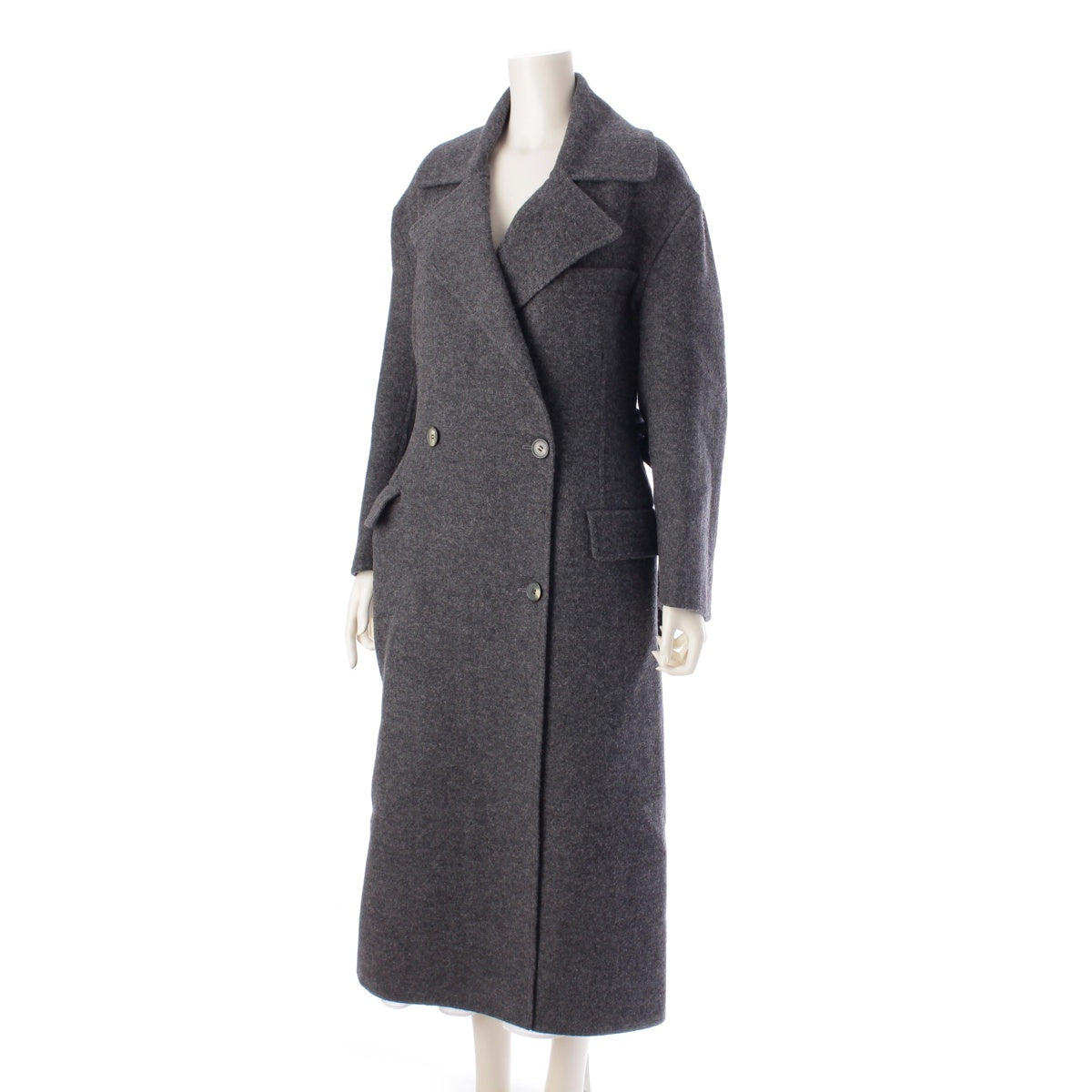 CELINE Phoebe period wool Double Long coat outer 2 8X08 4904 gray 34