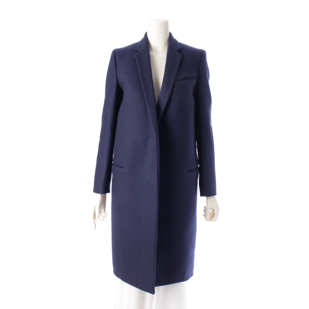 CELINE Phoebe period wool Crombie Chester coat outer 2 8H28 Navy 34