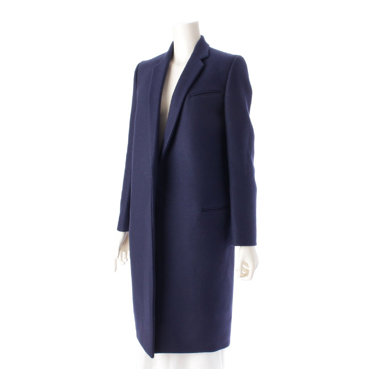 CELINE Phoebe period wool Crombie Chester coat outer 2 8H28 Navy 34