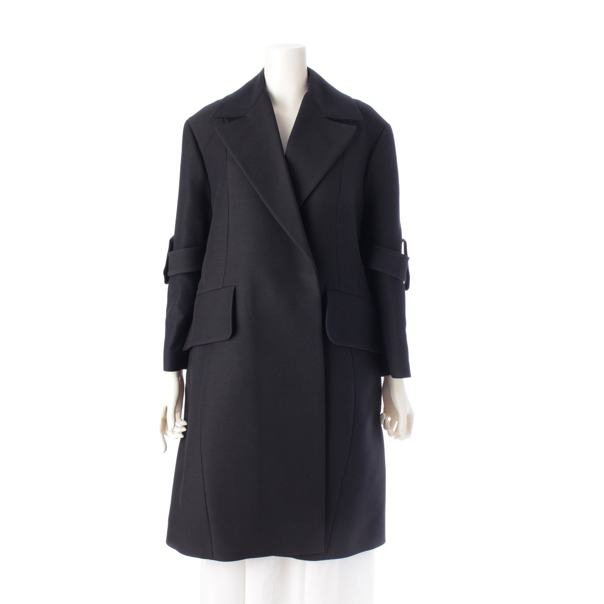 CELINE wool Phoebe period Chester Long coat outer 2 8BN32 black 34