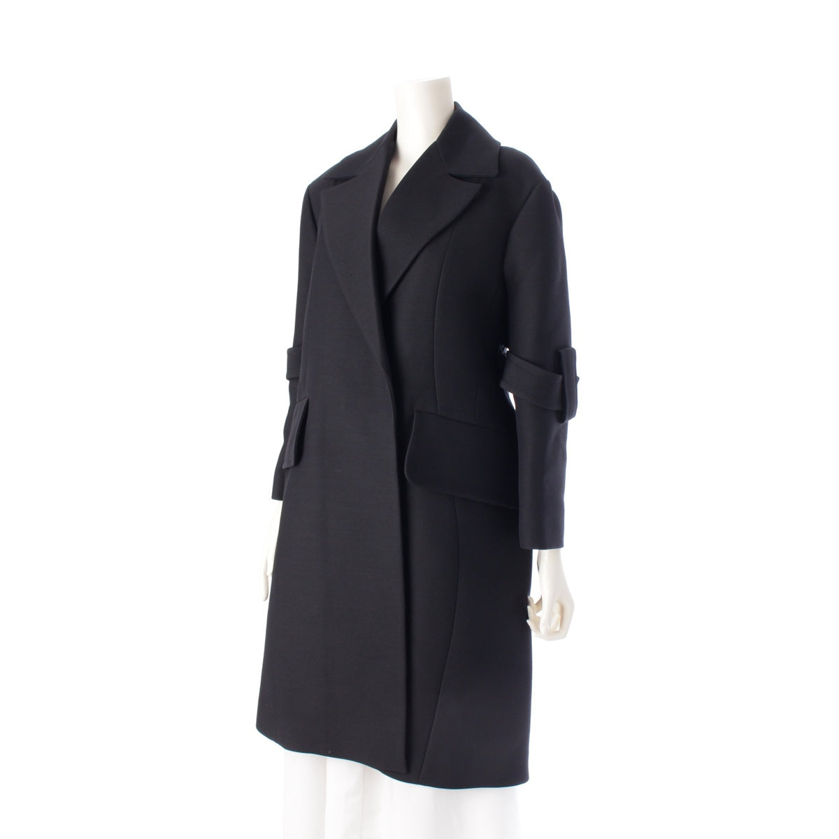 CELINE wool Phoebe period Chester Long coat outer 2 8BN32 black 34