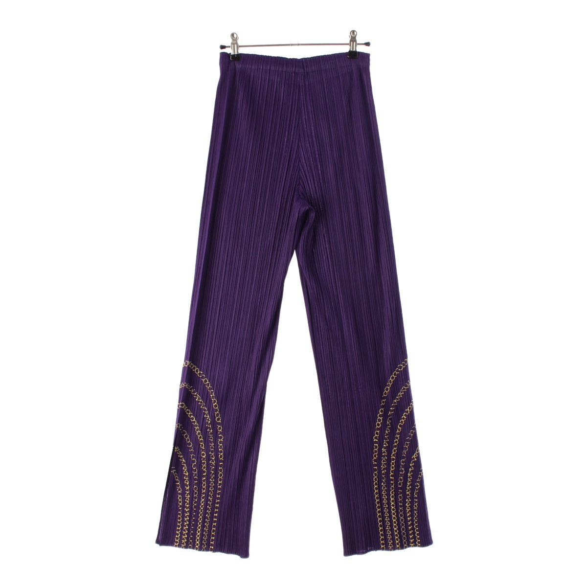 PLEATS PLEASE ISSEY  Embroidery Slid Pants Bottoms PP03-FH667 Purple gold 3