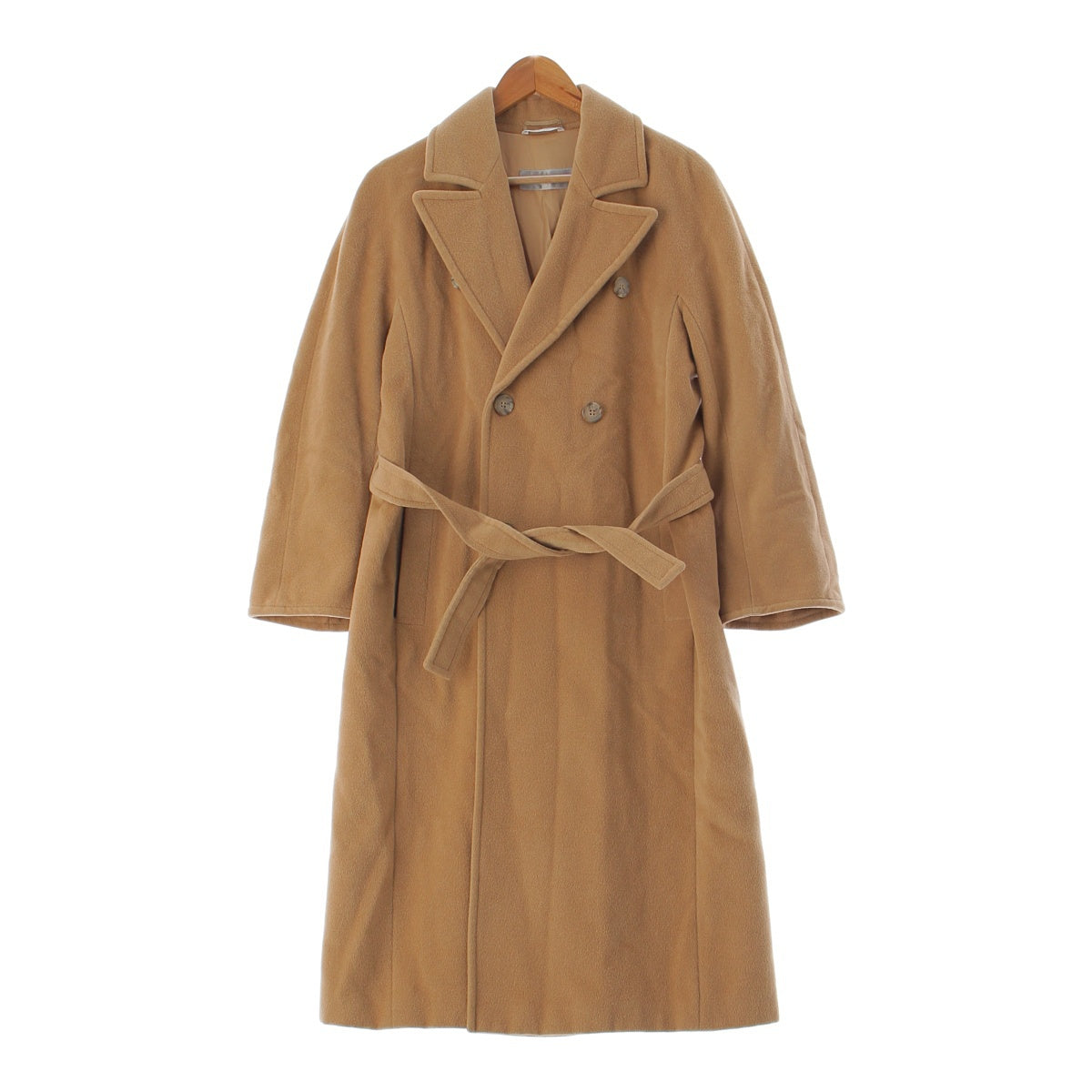 MAX MARA wool Double-faced, belted, long coat outer beige 38