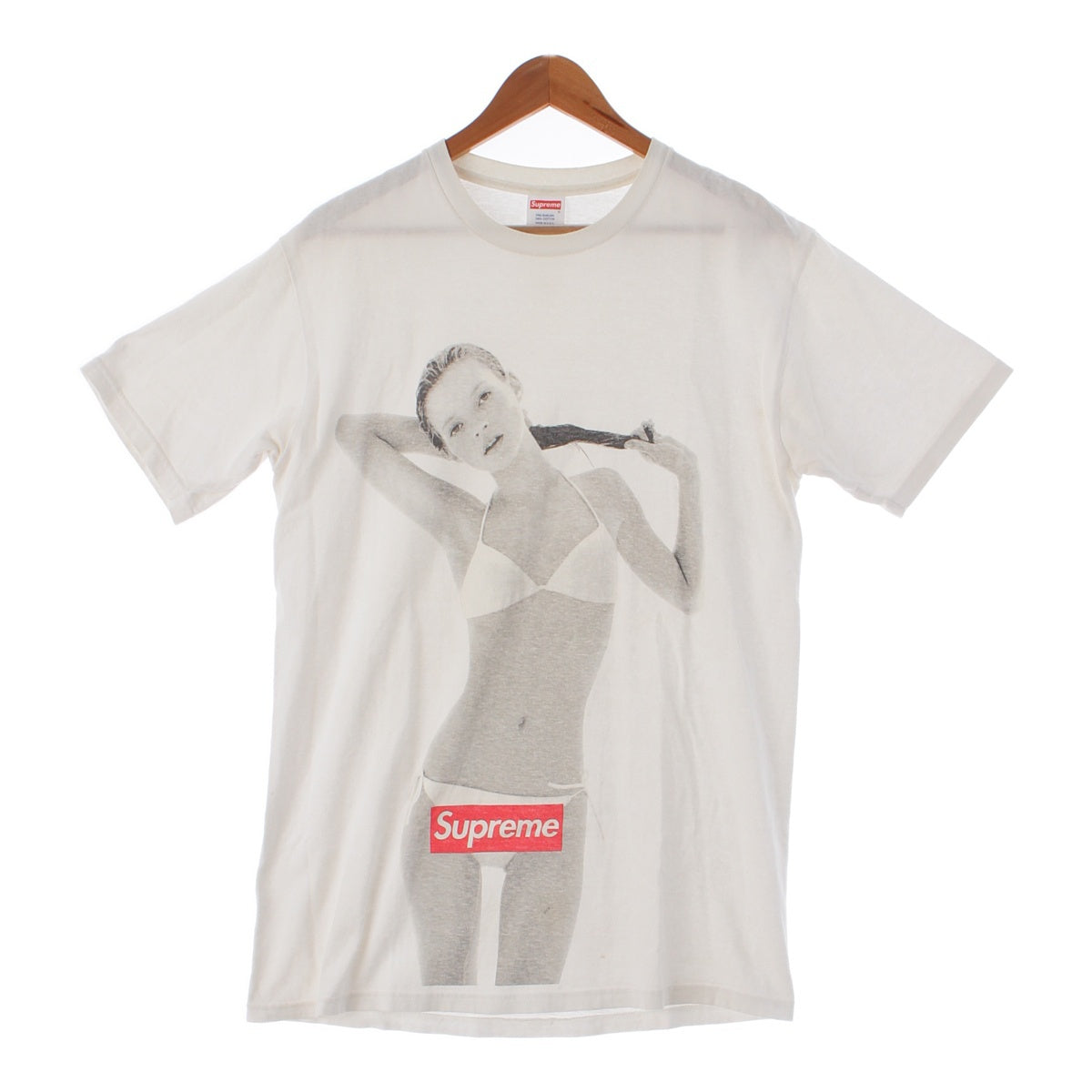 Supreme 04Stainless Steel cotton 10th Anniversary Kate Moss Tee in Kate Moss Print Short sleeve T-shirt Tops cut white M