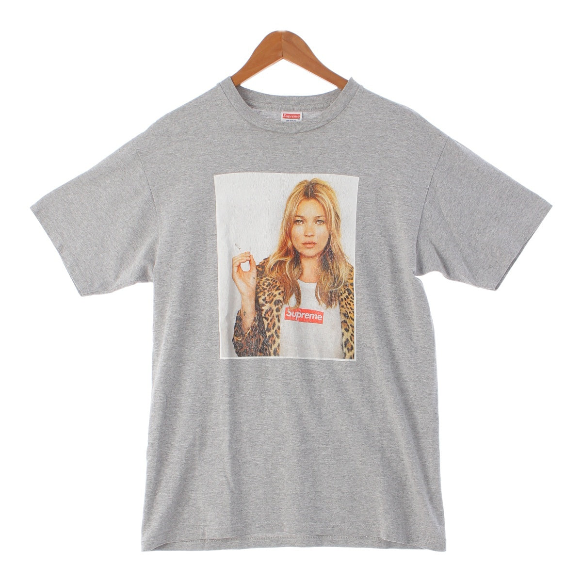 Supreme 12Stainless Steel cotton Kate Moss Tee Kate Moss Print Short sleeve T-shirt Tops cut gray M