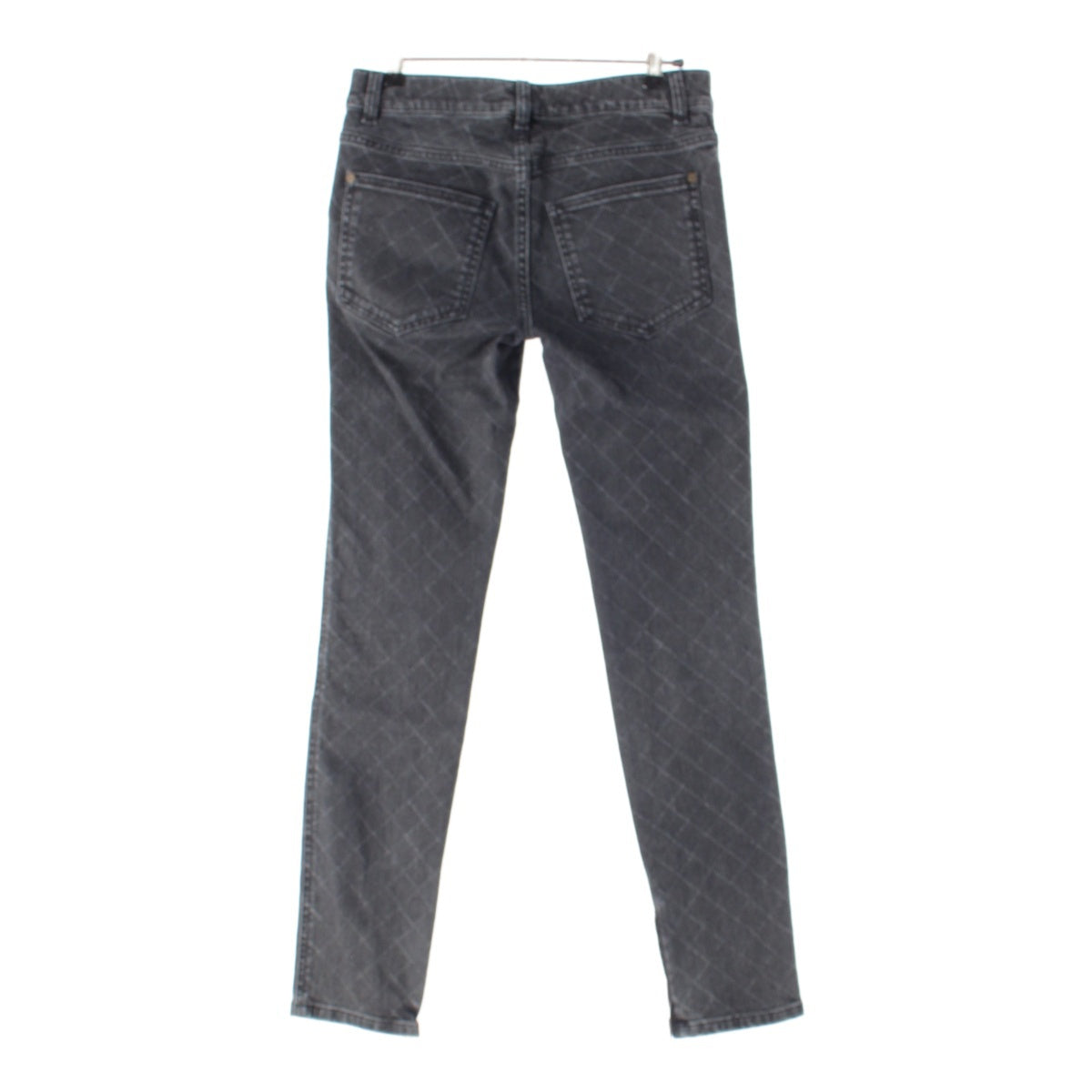 CHANEL 17 years cotton Matelasse zip-hem skinny jeans Denim pants Jeans bottoms P56067 gray 34