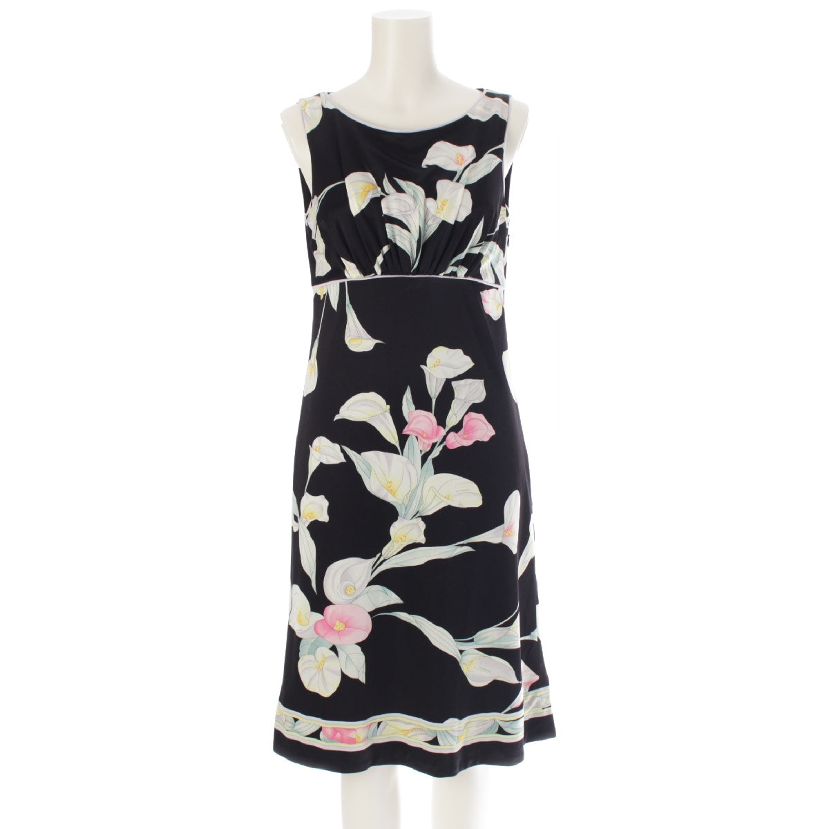 LEONARD Floral sleeveless one piece black 36