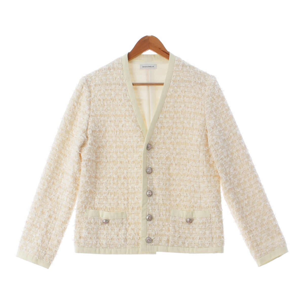 MADISON BLUE 24 years cotton Colorless Tweed No color jacket cardigan MB241-1014 Ivory 1