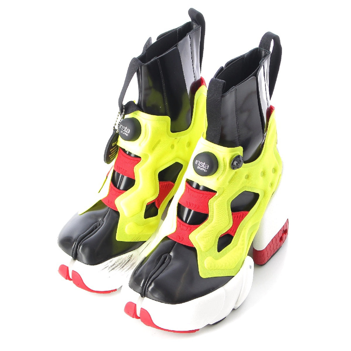 Maison Margiela × Reebok Tabi Instapump Fury Heel boots High-top sneakers shoes S34WU0023 Yellow red 37