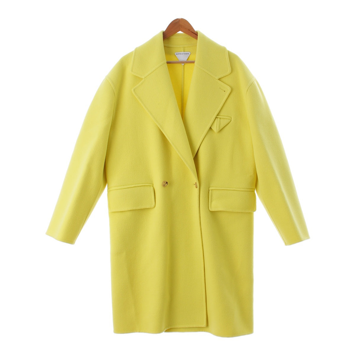 BOTTEGAVENETA cashmere Triangle Pocket Oversized Long coat 689344 yellow 38