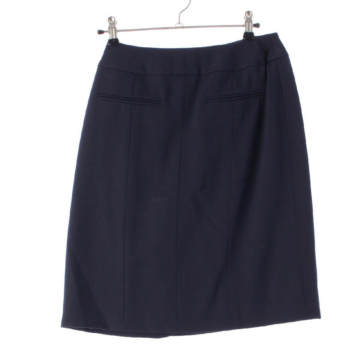 CHANEL 96P wool COCO Mark Rap skirt P06492 Navy 36