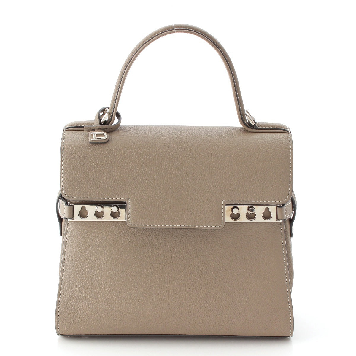 Delvaux Tampate PM Crispy Puff 2WAY Shoulder with D Charm Handbag Shoulder Bag SilverMetal Greige