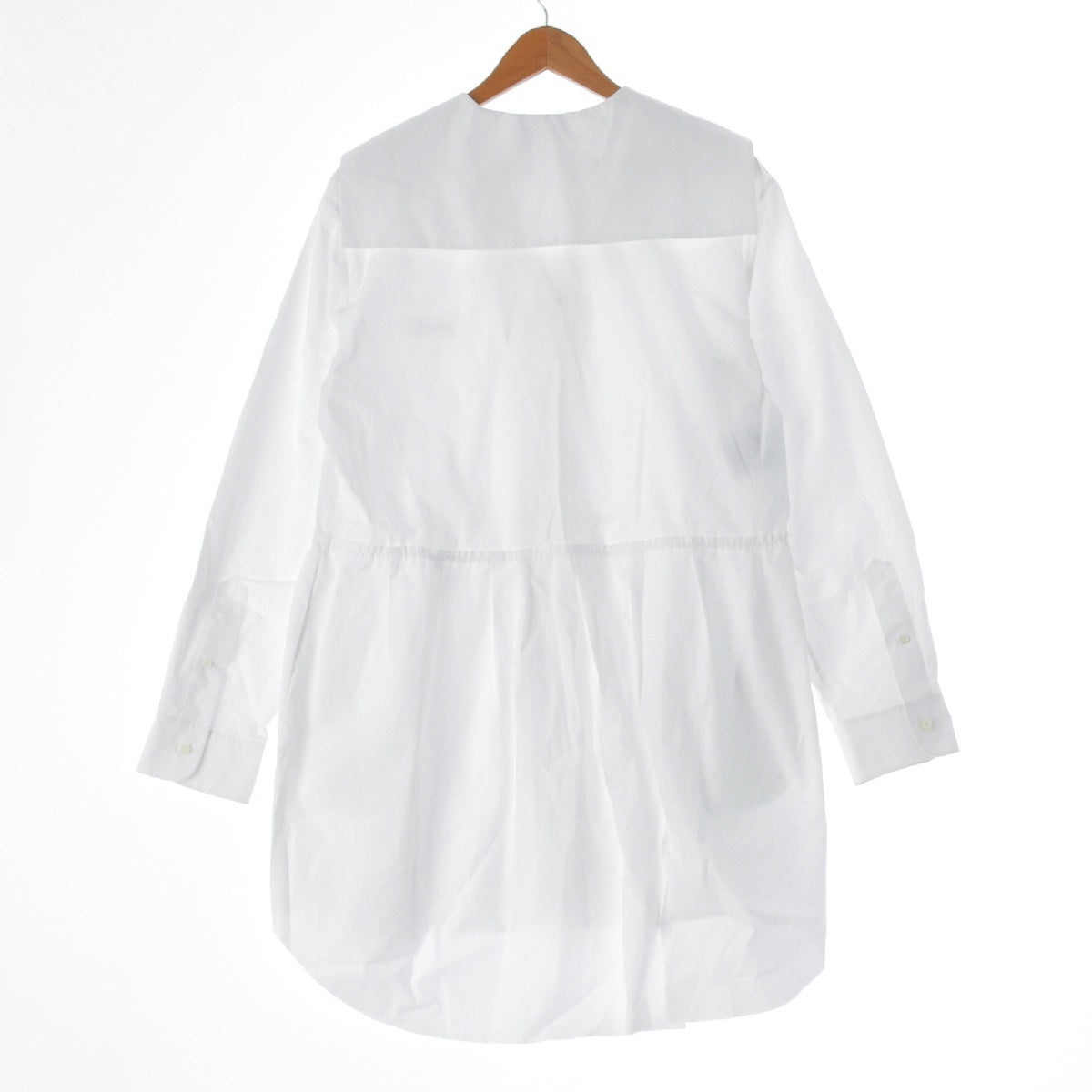 MIUMIU 23 years cotton poplin Sailor collar logo embroidered shirt one piece MF5263 white 40