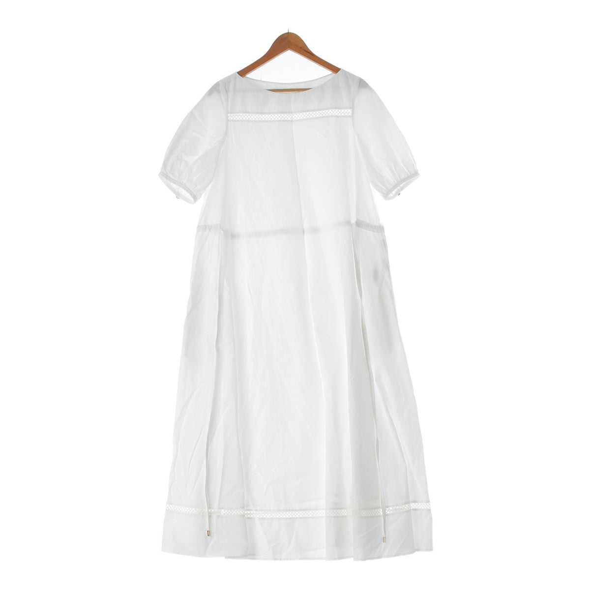 Chloe 24 years cotton Crew neck Short sleeve Long one piece dress CHC24URO7114110138 white 38