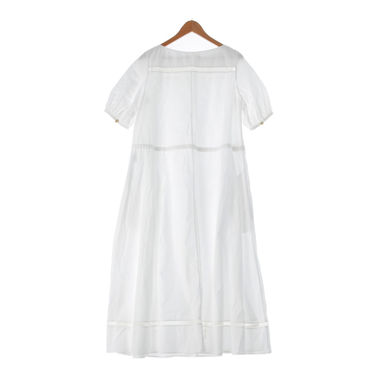 Chloe 24 years cotton Crew neck Short sleeve Long one piece dress CHC24URO7114110138 white 38