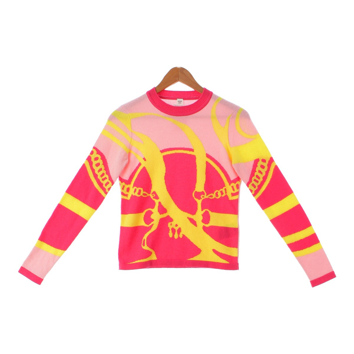 HERMES 22AW La Promenade du Matin Morning walk cashmere All-over knit sweater tops 2H2664D2 pink 34