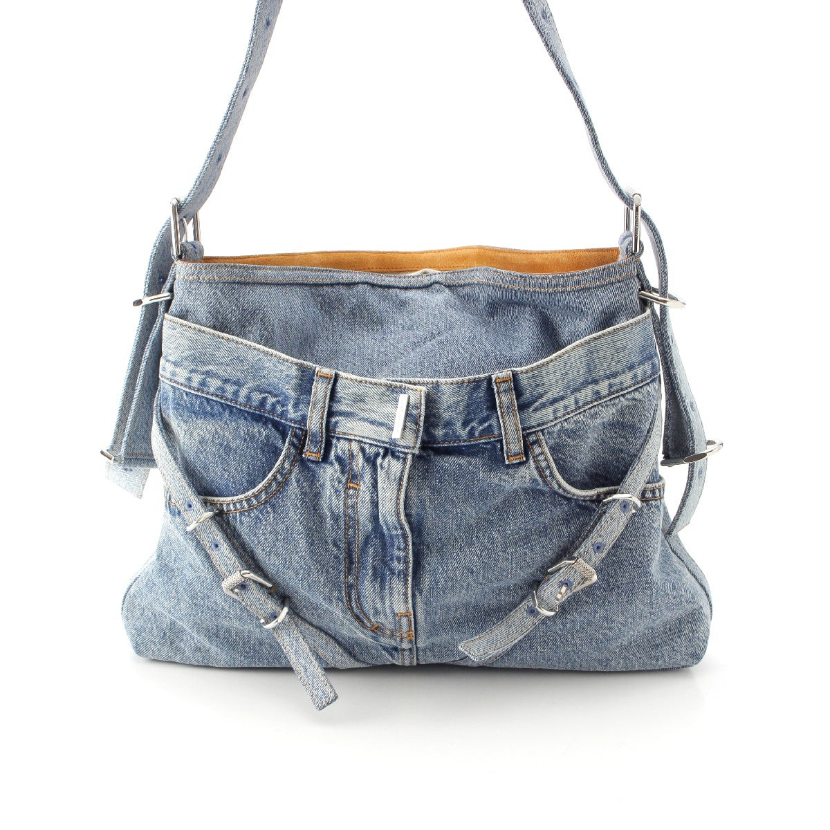 GIVENCHY Voyeur Boyfriend denim Shoulder Bag Ice blue