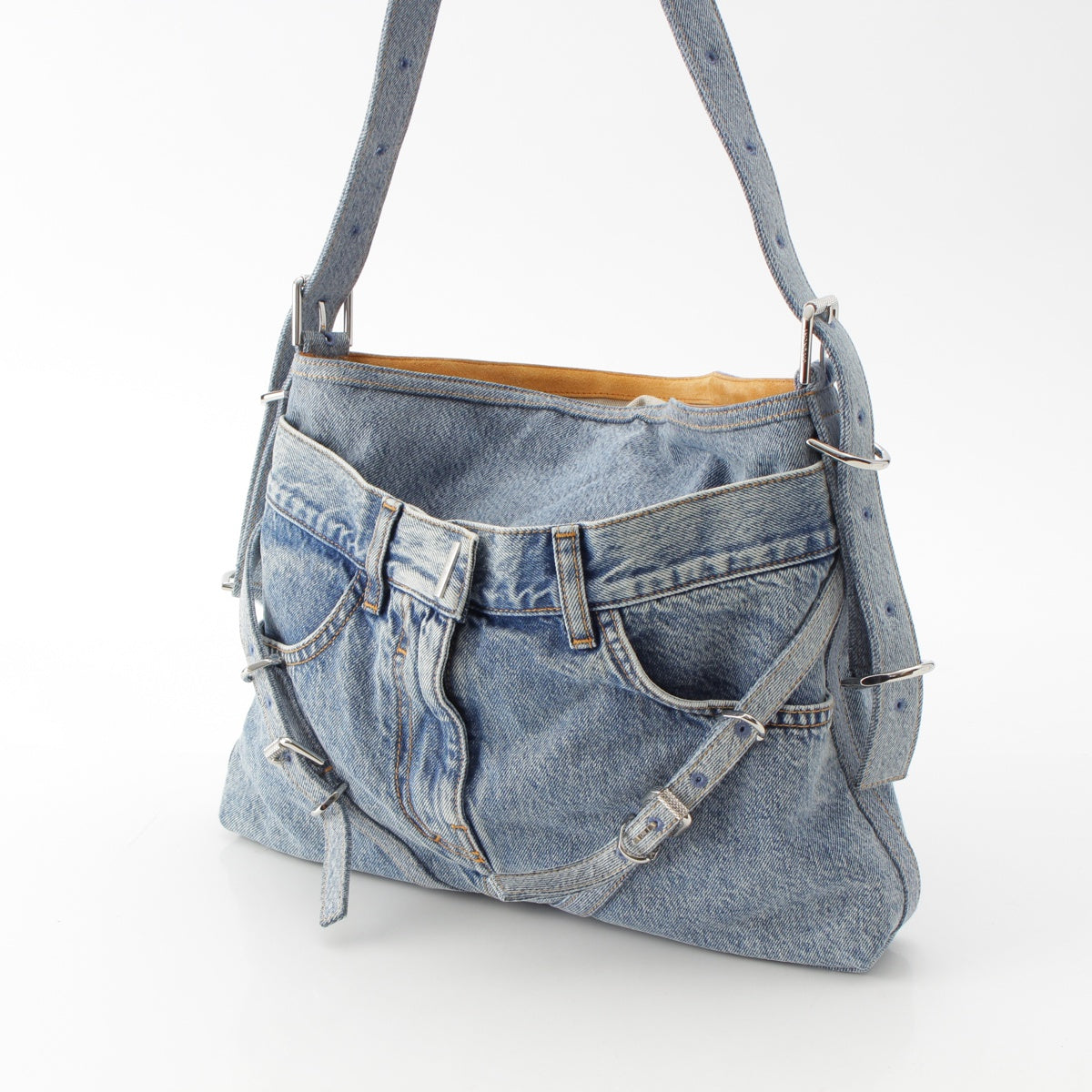 GIVENCHY Voyeur Boyfriend denim Shoulder Bag Ice blue