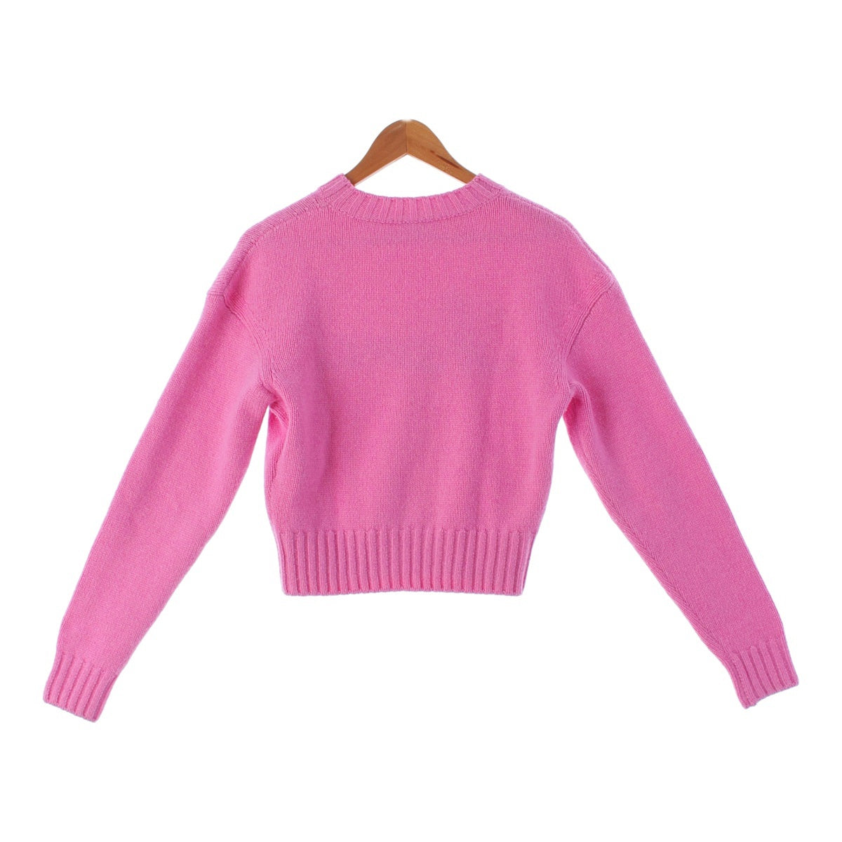 CHANEL 20Stainless Steel cashmere Logo Pearl Knit sweater tops P65189  pink 36