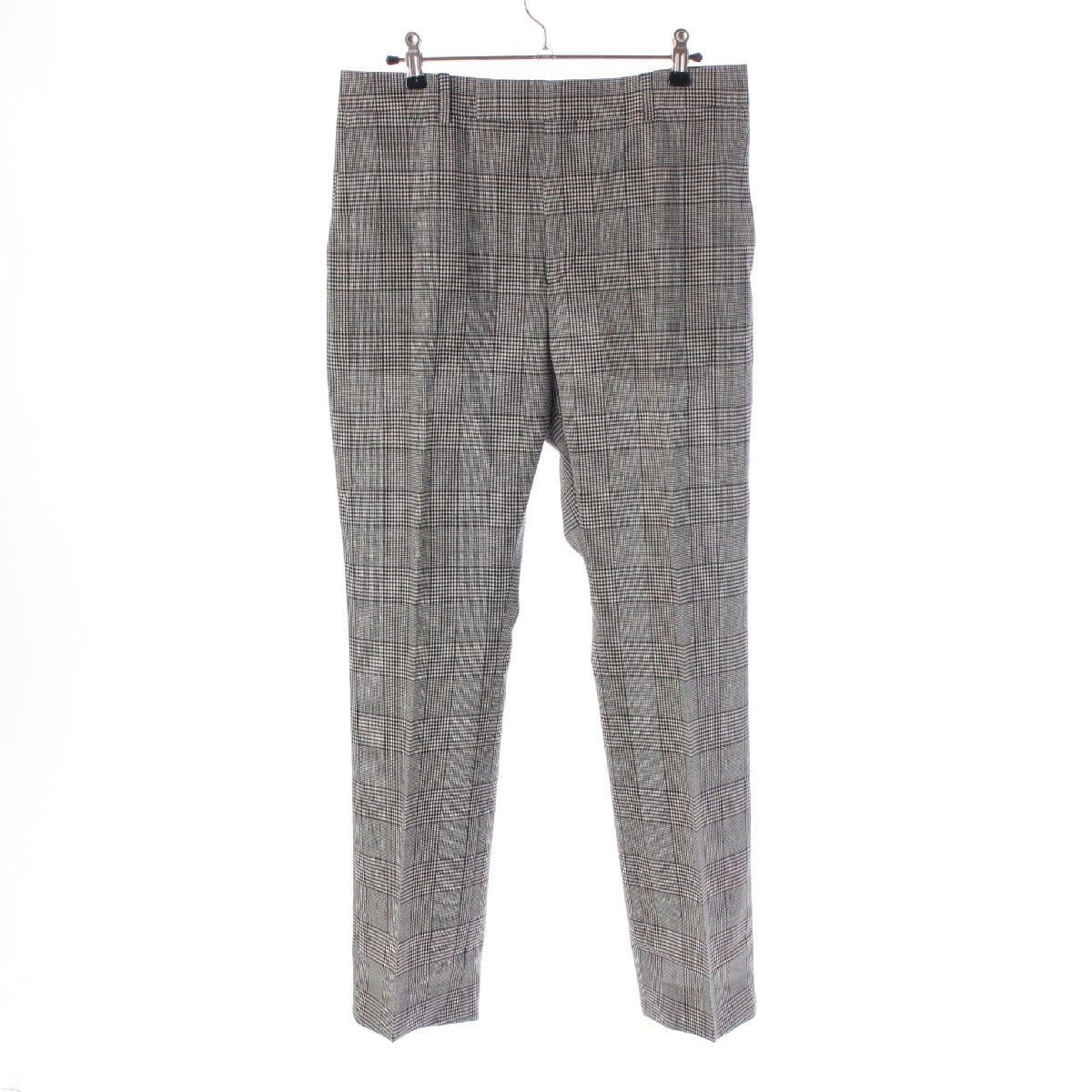 CELINE 23Stainless Steel Edith Reman wool Flared check center press Pants Slacks Bottoms 2P032709T gray 48