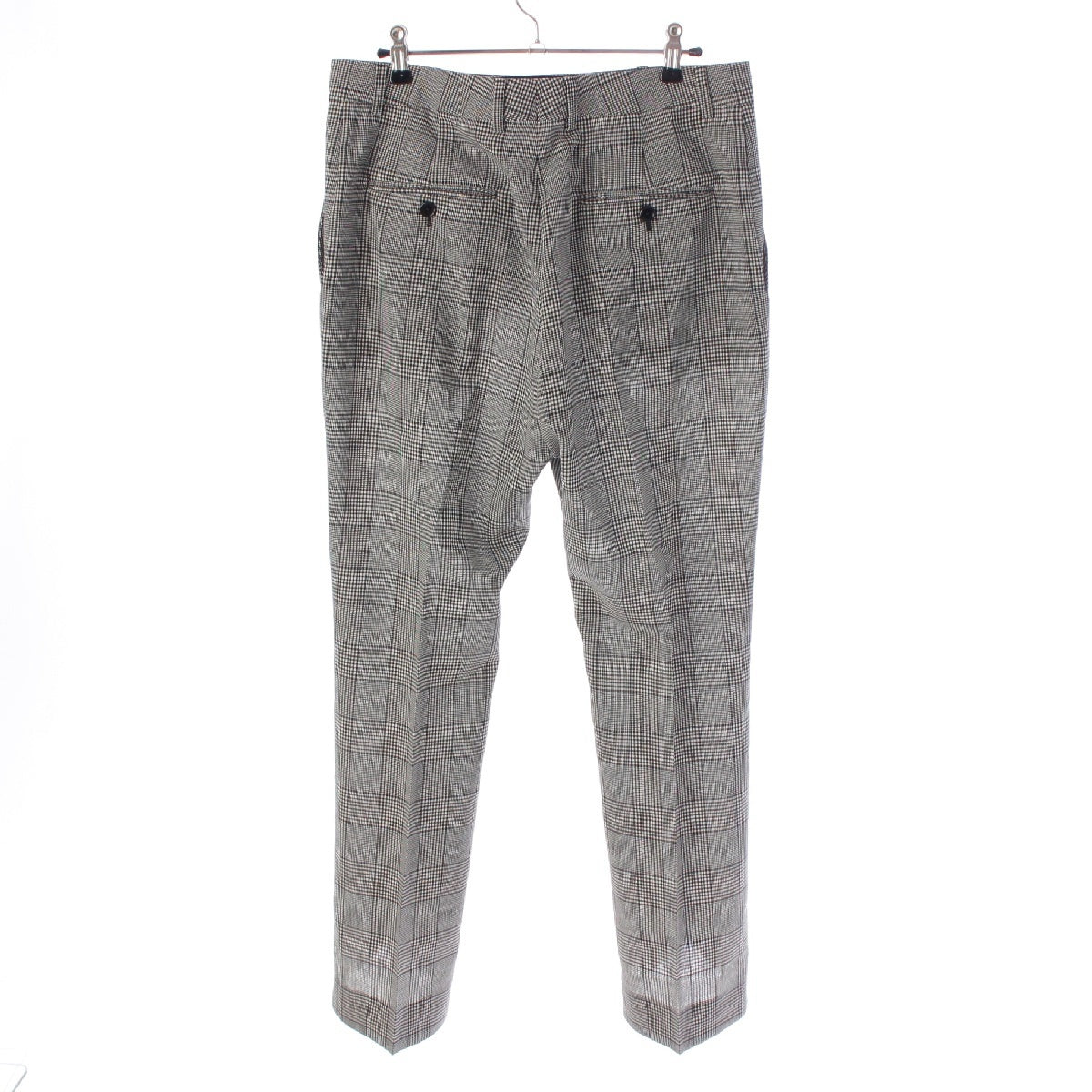 CELINE 23Stainless Steel Edith Reman wool Flared check center press Pants Slacks Bottoms 2P032709T gray 48