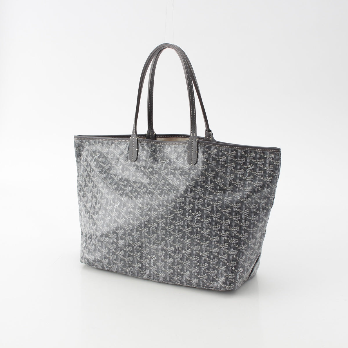 GOYARD Saint Louis PM Goyardine Herrybone with pouch Tote Bag gray