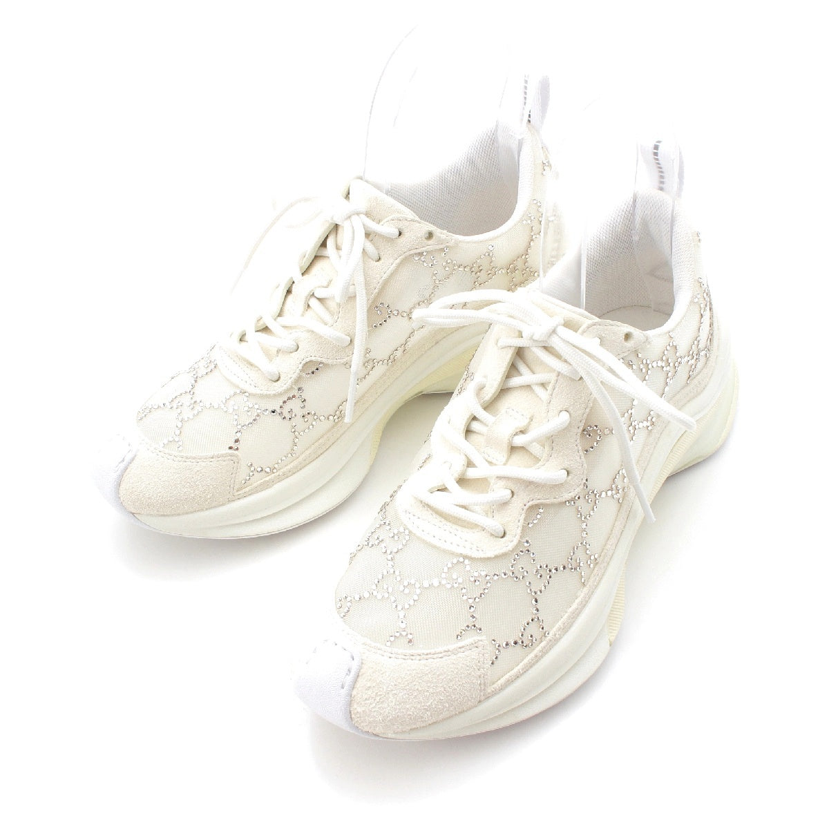 Runner Gucci Rhinestone GUCCI 23 years Gucci Run GG Rhinestone Mesh Low Cut sneakers shoes 750