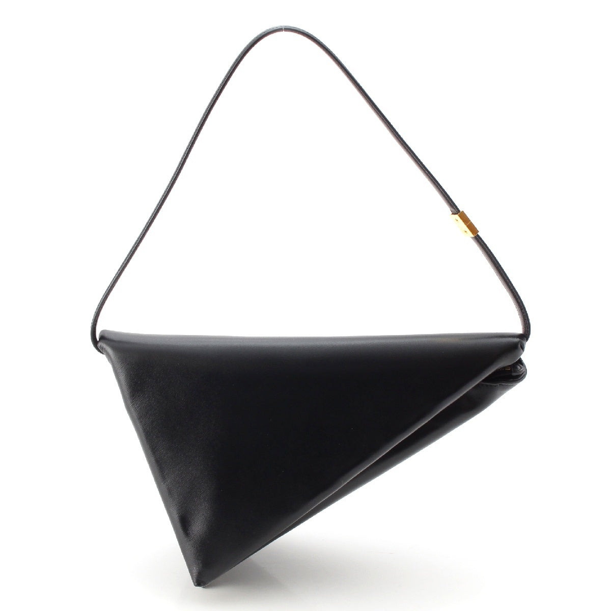 Maruni 24 years Prisma leather Triangle Handbag one belt black