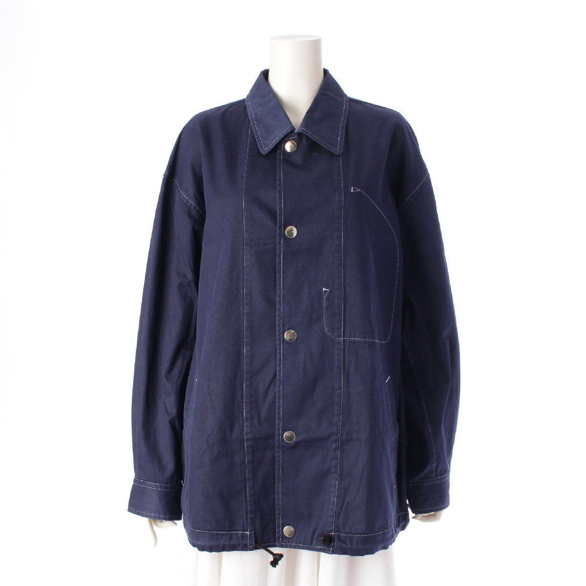 COMME des GARCONS HOMME 90s cotton Vintage Stitched Back Logo Coveralls Coach Jacket Shirt tops HJ-110880 Navy M