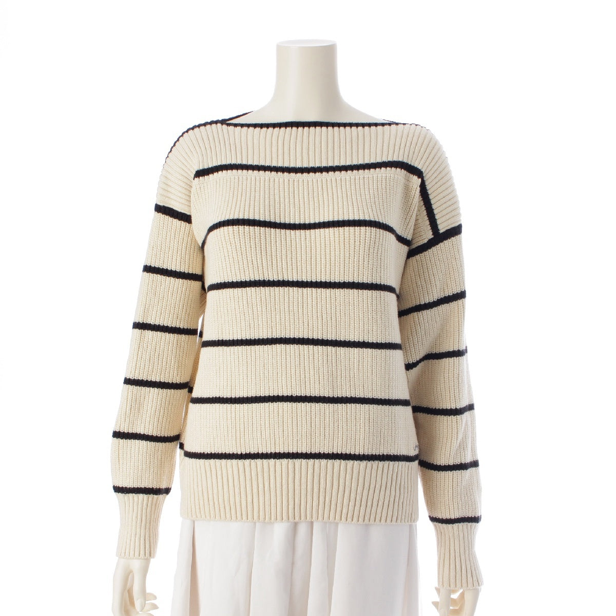 FOXEY 24 years Olivia border knit Sweater tops 44134 beige 40