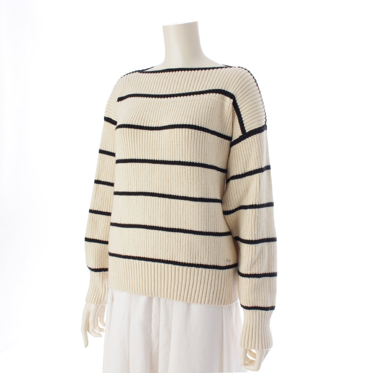 FOXEY 24 years Olivia border knit Sweater tops 44134 beige 40