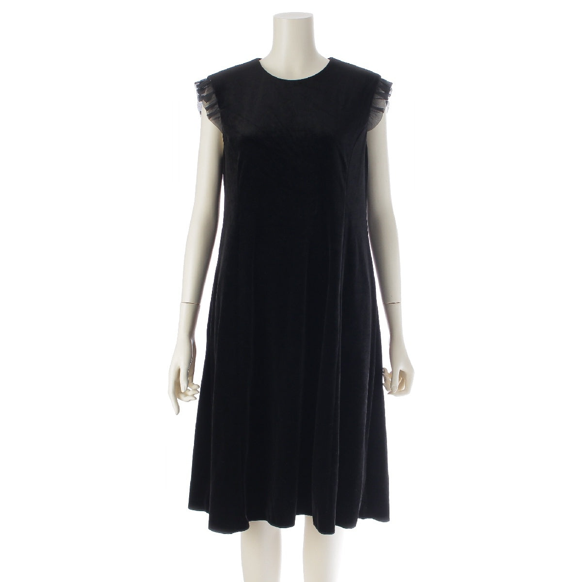 FOXEY NEW YORK 23 years Velvet Noir Cassiopeia Cassiopeia Organza Sleeveless Ruffle one piece dress 43864 black 42