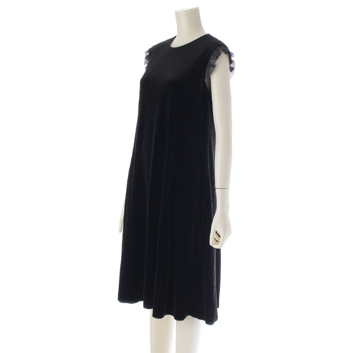 FOXEY NEW YORK 23 years Velvet Noir Cassiopeia Cassiopeia Organza Sleeveless Ruffle one piece dress 43864 black 42