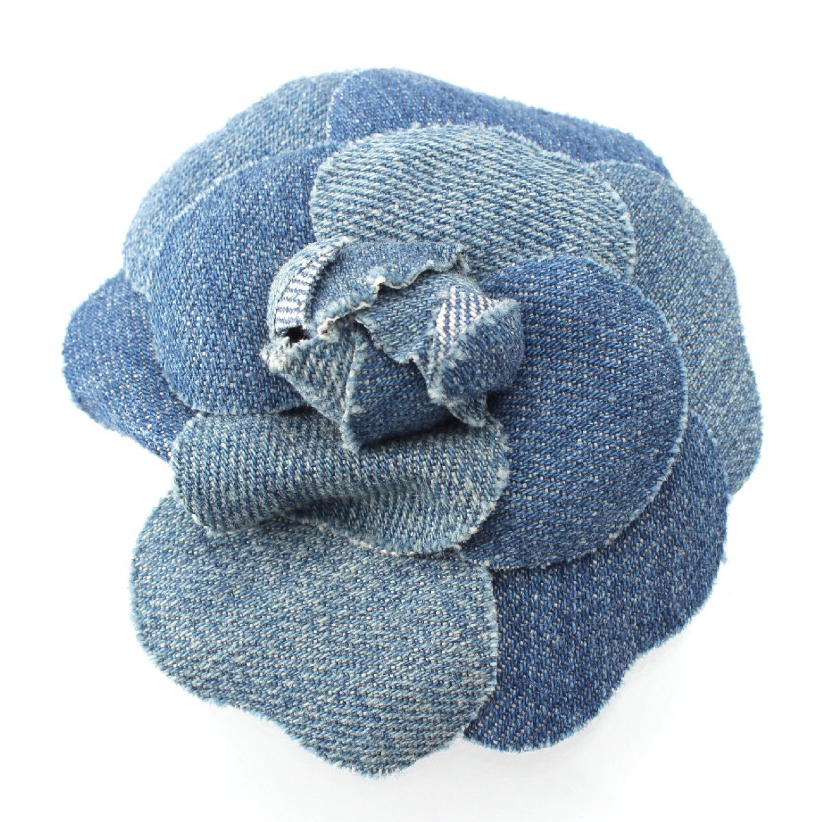 CHANEL denim Camelia Brooch Corsage Accessories blue