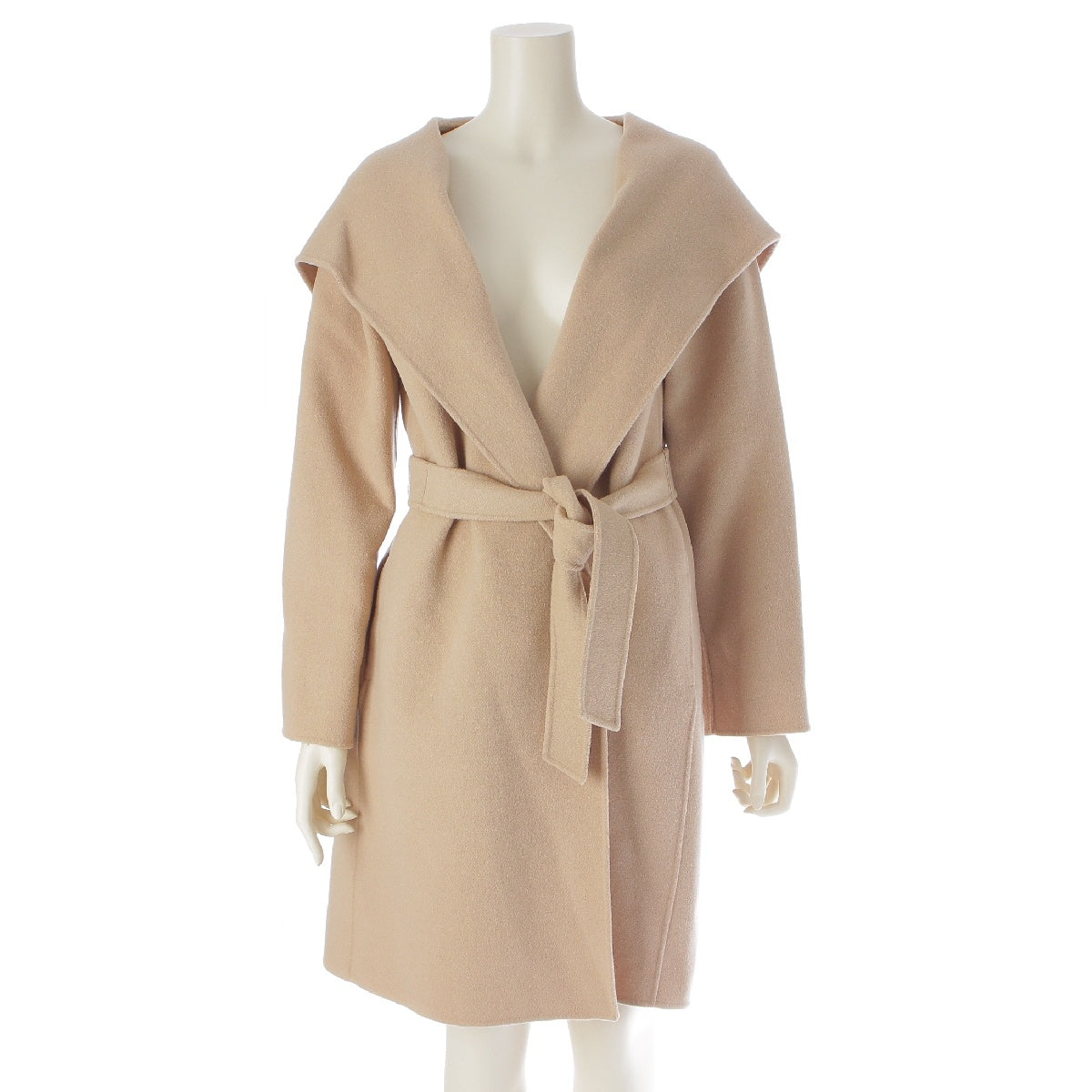 Max Mara Weekend wool Belt Food Wrap coat Gown Outerwear beige 40