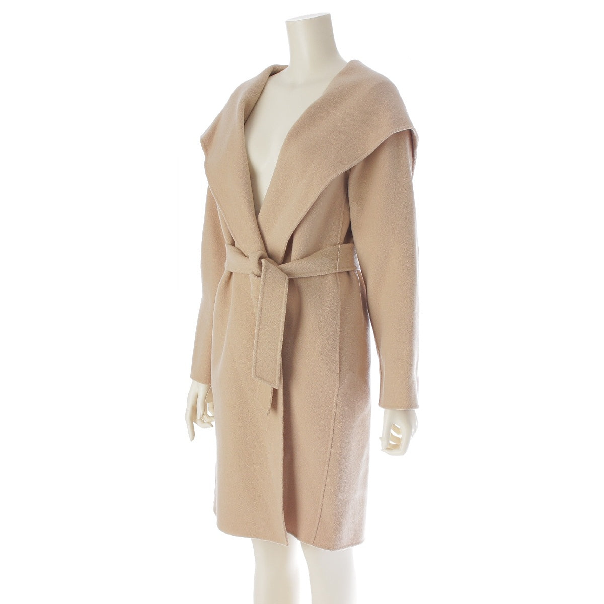 Max Mara Weekend wool Belt Food Wrap coat Gown Outerwear beige 40