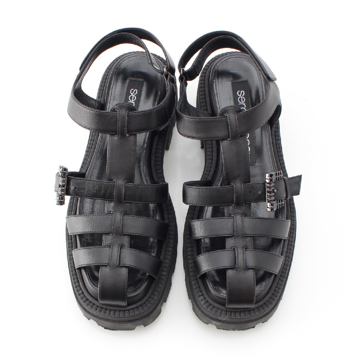 Sergio Rossi sr Twenty Buckle leather Sandals black 38